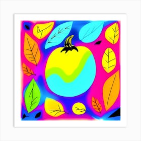 Pumpkin With Leaves Art Print