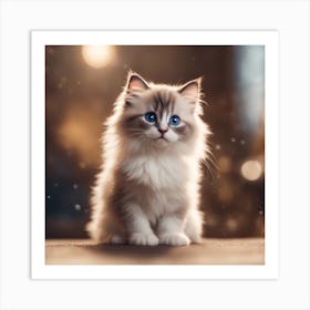 Cute Kitten With Blue Eyes 4 Art Print