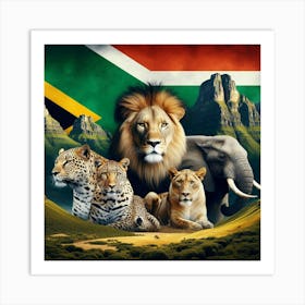 Lions And Leopards Art Print