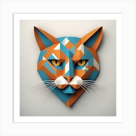 Geometric Cat Art Print