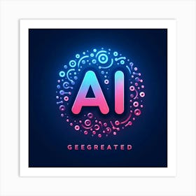 Ai Logo Vector Illustration Art Print