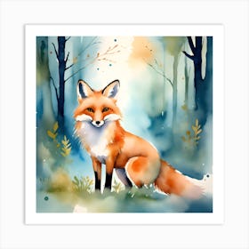 A Clever Fox Roams Gracefully Art Print