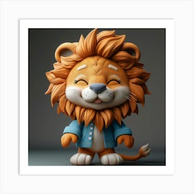 Cartoon Cute Lion Art Print