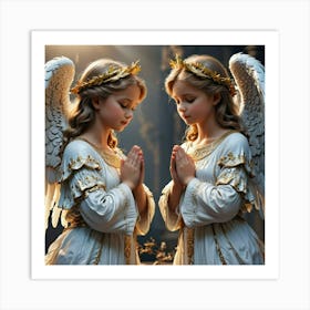 Angels Praying Art Print