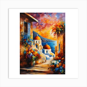 Greece By The Sea Art Print