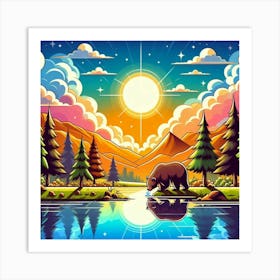 Bear In The Forest Art Print