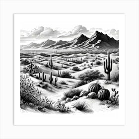 Cactus Desert Art Print