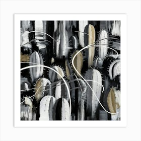 Abstract Cactus Plants Art Print