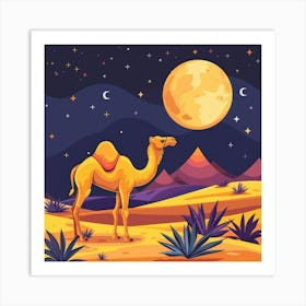 Camel In The Desert 9 Art Print