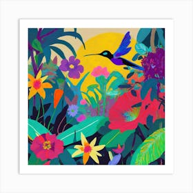 Hummingbird In The Jungle Art Print