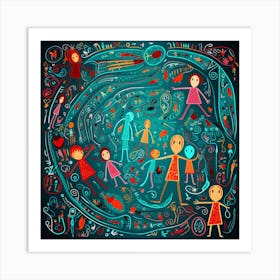 Doodles Children Art Print