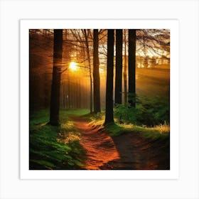 Sunrise In The Forest 13 Art Print