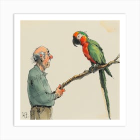 Creatai 24830 The Most Majestic Parrot And His Kind Owner Eve E0ccb41a Ebfe 4528 Beab Eda7db2cc5b4 0 Art Print