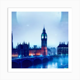 At Night near the tower Art Print