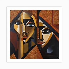 Abstract Painting, Oil On Canvas, Brown Color Art Print