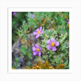 Mountain  Flowers Square Art Print