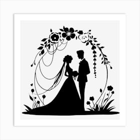 Wedding silhouette 6 Art Print