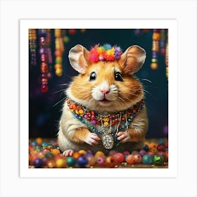 Hamster With Beads Art Print