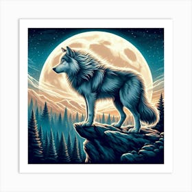 Wolf in wild 1 Art Print