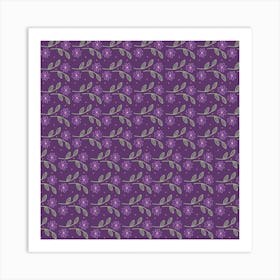 Flowers Violet Decorative Pattern Art Print