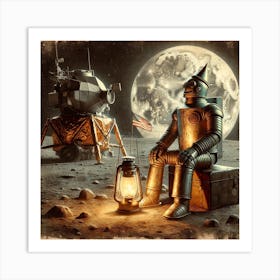 Tin Man on the Moon Art Print