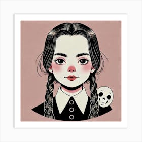 Wednesday Adams portrait 5 Art Print