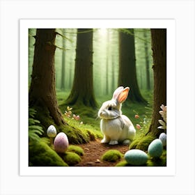 Easter Bunny In The Forest Art Print