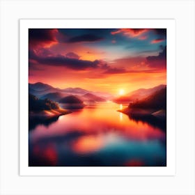 A Serene Lake Art Print