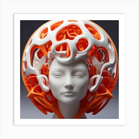 3d Printed Head Sculpture Art Print