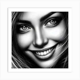 Black And White Portrait Of A Woman 37 Art Print