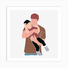 Father Holding Child Father's Day Art Print