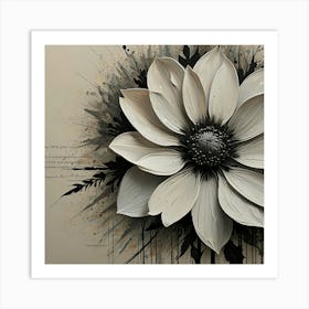 Black And White Flower Art Print