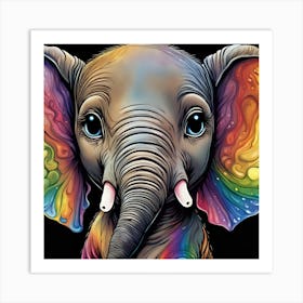 Rainbow Elephant 3 Art Print