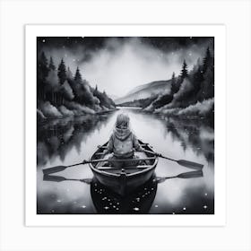 Girl In A Boat 1 Art Print