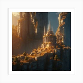 Castle In The Mountains Art Print