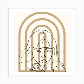 Girl In A Gold Frame Art Print