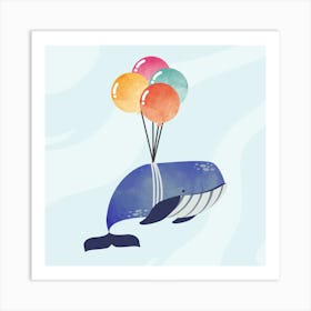 When Whales Fly Square Art Print