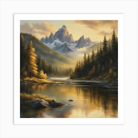 Sunrise In The Mountains Art Print