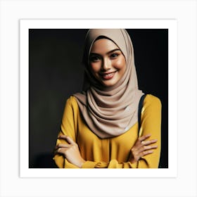 Muslim Woman Smiling Art Print