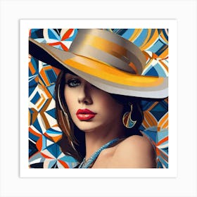 Woman In A Hat 30 Art Print