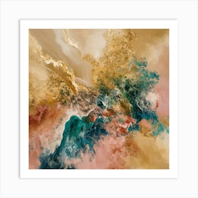 Color Symphony Abstract Textures In Beige, Gold, And Pink (7) Art Print