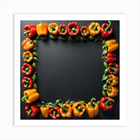 Frame Of Peppers 8 Art Print