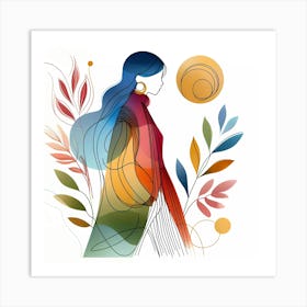 Illustration Of A Woman Art Print