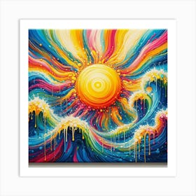 Rainbow Sun Art Print