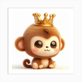 Cute Monkey With A Crown 4 Art Print