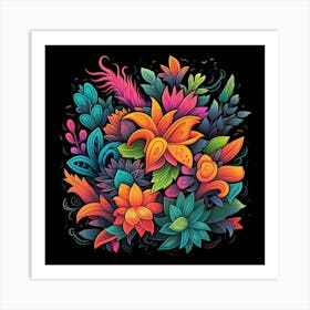 Colorful Flowers Art Print