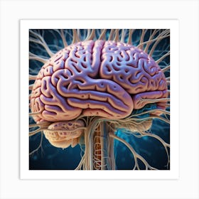 Brain 3d Illustration 3 Art Print