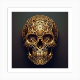 Golden Skull Art Print