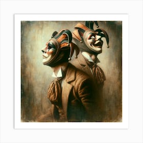 Two Clowns Art Print Art Print