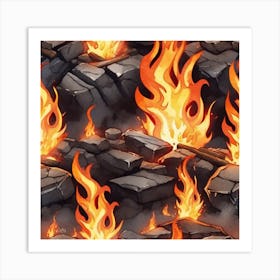 Fire Pattern Art Print